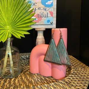 Copper strung Green earrings